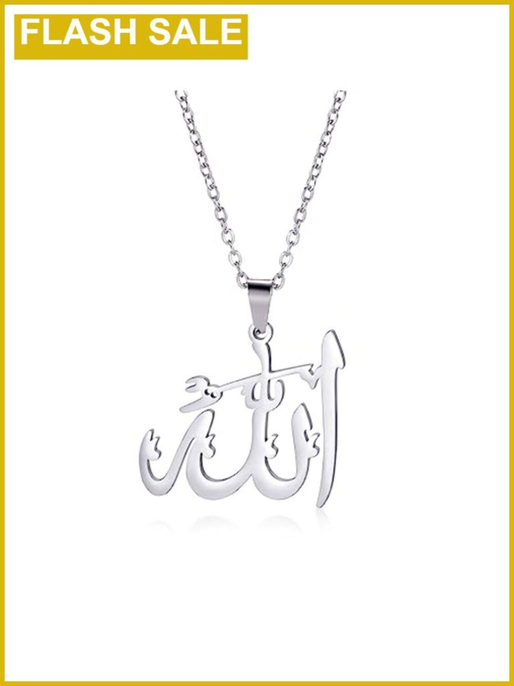 Allah Pendant Necklace Stainless Steel Islamic Religious Jewelry Gift